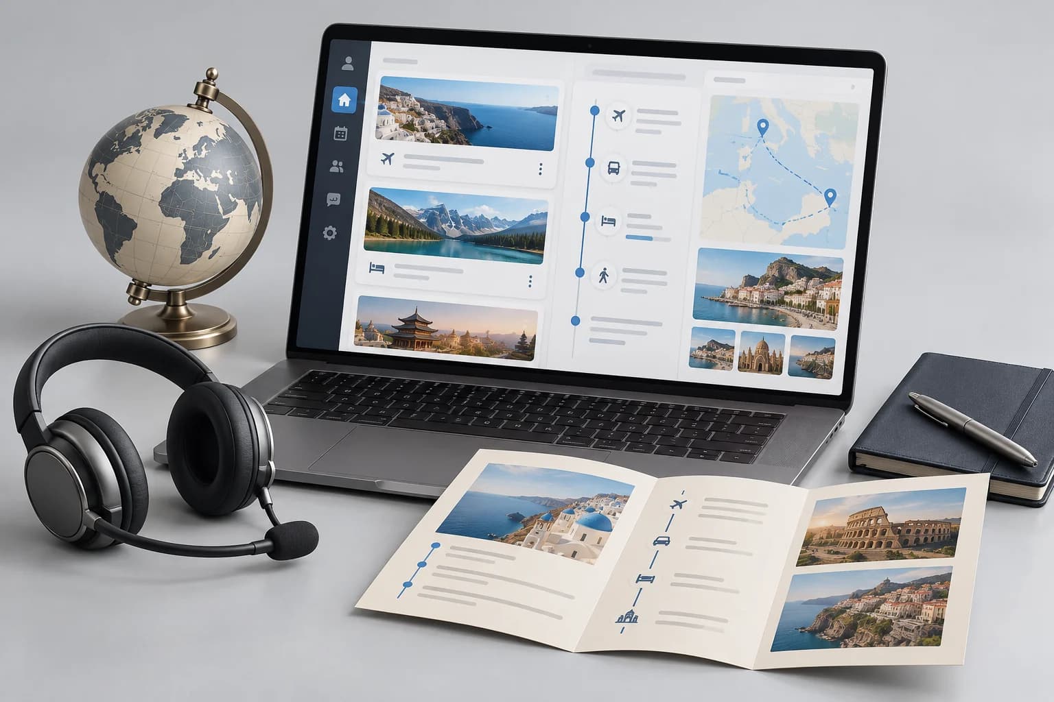 Concept illustration for CRM for a tourism company